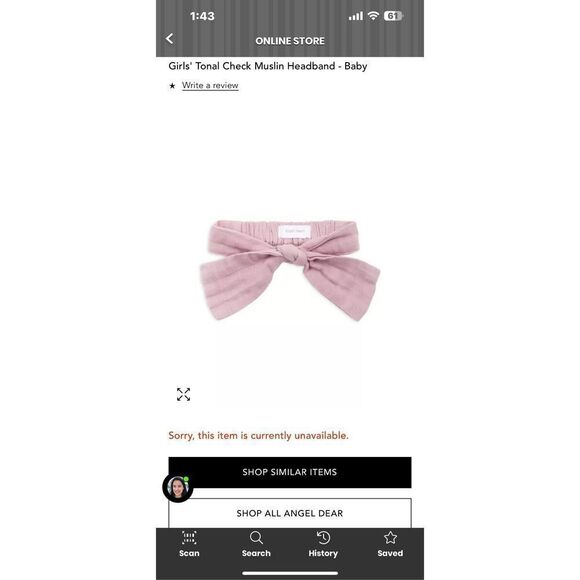 Angel Dear NWT Lavender Muslin Headband BABY SIZE 12-24M - Picture 3 of 3